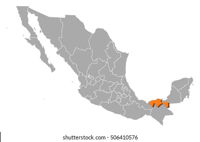 Map - Mexico, Tabasco