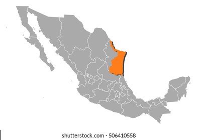 Map - Mexico, Tamaulipas