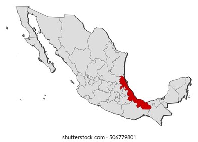 Map - Mexico, Veracruz