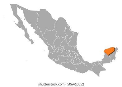 Map - Mexico, Yucatan