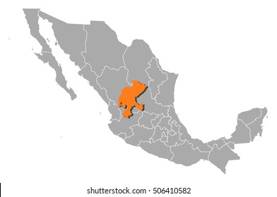 Map - Mexico, Zacatecas