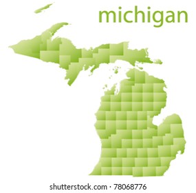map of michigan state, usa