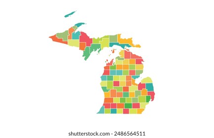 Map of the Michigan state.used for education,Travel worldwide, earth geography website layouts, background, Study geography,work in graphics.Suitable for tourists students and graphic design.