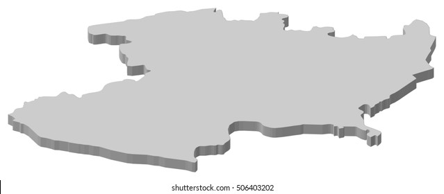 Map - Michoacan (Mexico) - 3D-Illustration