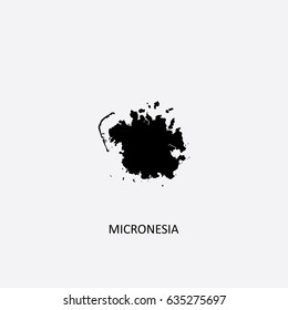 Map of Micronesia Vector Illustration Silhouette Design

