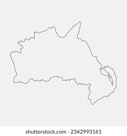 Mapa de Antrim Medio y Este - Irlanda del Norte - Reino Unido de Gran Bretaña e Irlanda del Norte: silueta de esquema elemento gráfico Ilustración diseño de la plantilla
