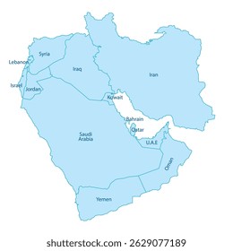 mapa do vetor do oriente médio