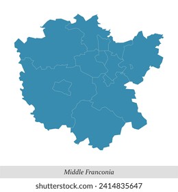 map of Middle Franconia is a region in Bavaria state of Germany with borders municipalities