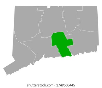 Map of Middlesex in Connecticut on white