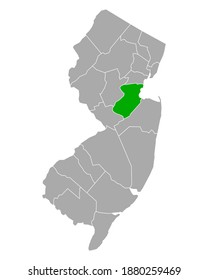 Mapa de Middlesex en Nueva Jersey en blanco
