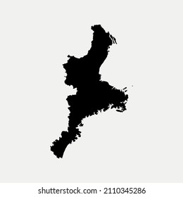 Map of Mie - Japan region outline silhouette vector illustration
