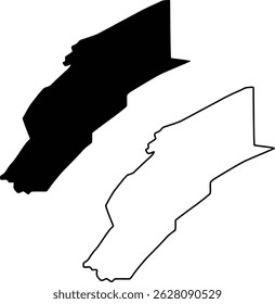 Mapa de Mifflin County Pennsylvania EUA Silhueta Plano e Design de Contorno