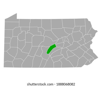 Map of Mifflin in Pennsylvania on white