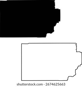 Mapa de Millard County Utah EE.UU. Silueta plana y diseño de contorno
