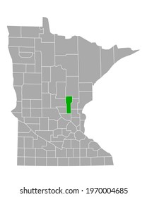 Map of Mille Lacs in Minnesota on white