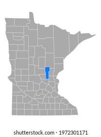 Map of Mille Lacs in Minnesota on white