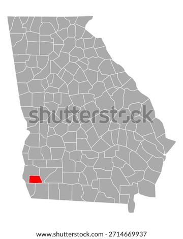Map of Miller in Georgia on white
