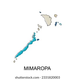 Mapa de Mimaropa colorido diseño de vectores geométricos modernos, plantilla de ilustración de vectores del país del mapa mundial