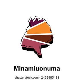 Map Of Minamiuonuma High detailed illustration map, Japan map, World map country design template