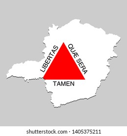 Map of Minas Gerais is a state of Brazil with flag. Vector Illustration