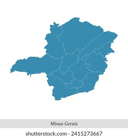 map of Minas Gerais is a state of Brazil with borders mesoregions