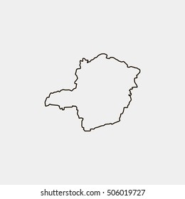 Map of Minas Gerais Vector Illustration