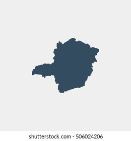 Map of Minas Gerais Vector Illustration