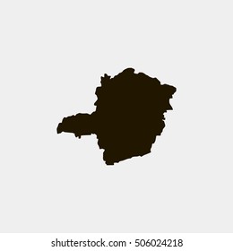 Map of Minas Gerais Vector Illustration