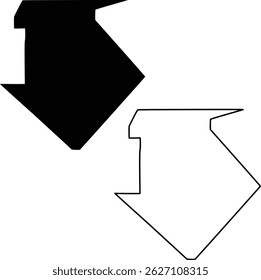 Map of Mineral County Nevada USA Silhouette Flat And Outline Design