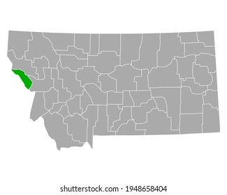 Map of Mineral in Montana on white