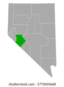 Map of Mineral in Nevada on white