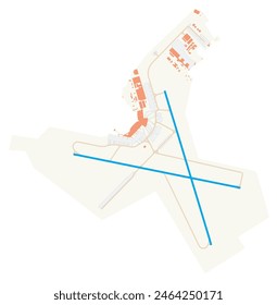 Map of Ministro Pistarini International Airport (Argentina). IATA-code: EZE. Airport diagram with runways, taxiways, apron, parking areas and buildings. Map Data from OpenStreetMap.