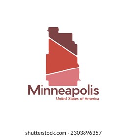 Map Of Minneapolis City Modern Simple Geometric Logo