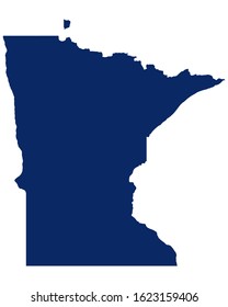 Map of Minnesota in blue colour