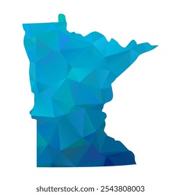 Map of Minnesota - Blue Polygonal Design For Your. Vector illustration eps 10.
