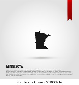 Map of the Minnesota state. Vector illustration design element. Flat style design icon.