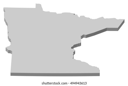 Map - Minnesota (United States) - 3D-Illustration