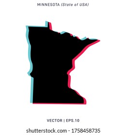 Map of Minnesota Vector Design Template