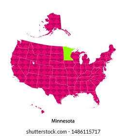 map of Minnesota. vector illustration