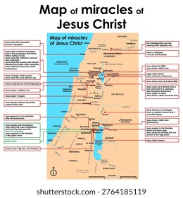 Map of miracles of Jesus Christ