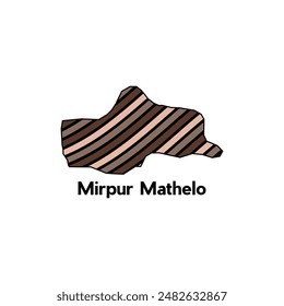 Map of Mirpur Mathelo vector design template, national borders and important cities of Pakistan Country illustration design