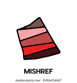 Map of the Mishref design template colorful. isolated on white background for education, infographic vector