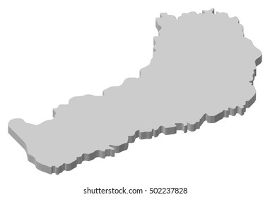 Map - Misiones (Argentina) - 3D-Illustration