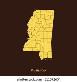 Map Mississippi Stock Vector (Royalty Free) 511392634 | Shutterstock