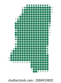 Mapa de Mississippi en blanco