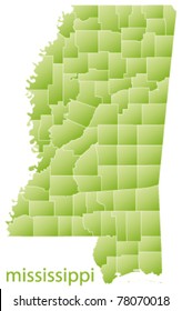 map of mississippi state, usa