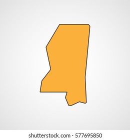 Map of Mississippi. Vector