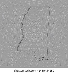 map of Mississippi. vector illustration