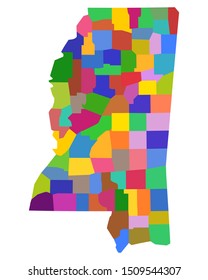 Map of Mississippi as vector illustration