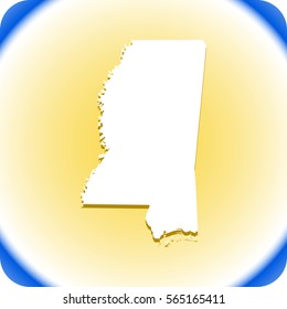 map of Mississippi.  vector illustration